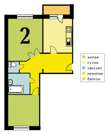 план двухкомнатной квартиры