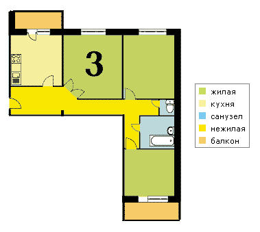 план трехкомнатной квартиры